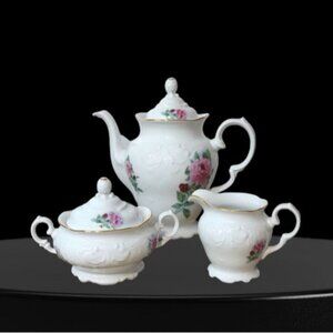 Vintage Royal Vienna Poland Tea Pot and Cream and Sugar Set